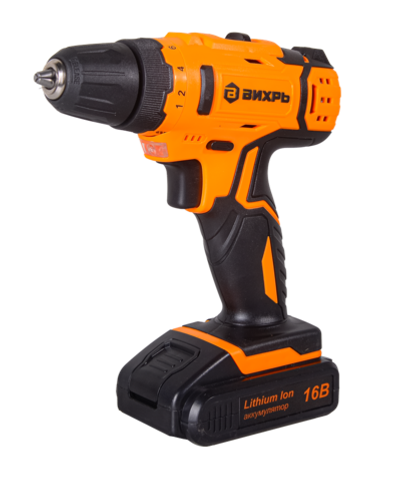 Дрель-шуруповерт Вихрь ДА-16Л-2КА с набором оснастки 65 предметов
