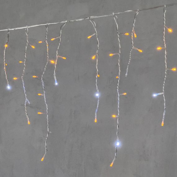 Светодиодная бахрома 3,1*0,5 м., 150 желтых LED ламп, мерцание, прозрачный провод ПВХ, LTC (PIL150BLW-10-2Y)