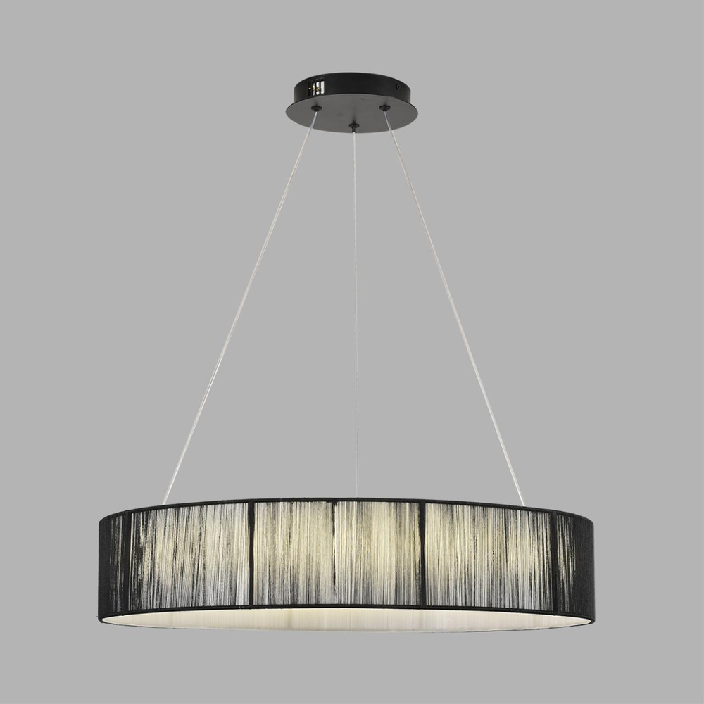 8371/40L LEDIO LN26 258 черный, металл/текстиль/силикон Люстра подвесная LED 40W 3000/4000/6000K 220V KAVA