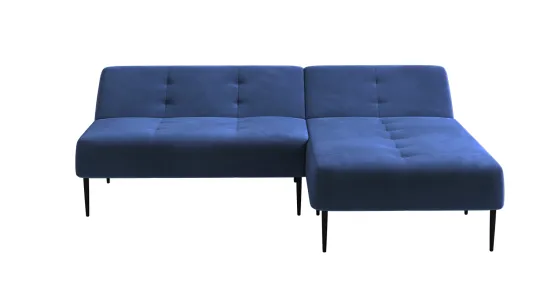 Monaco диван-кровать с шезлонгом, без подлокотников, бархат синий 29