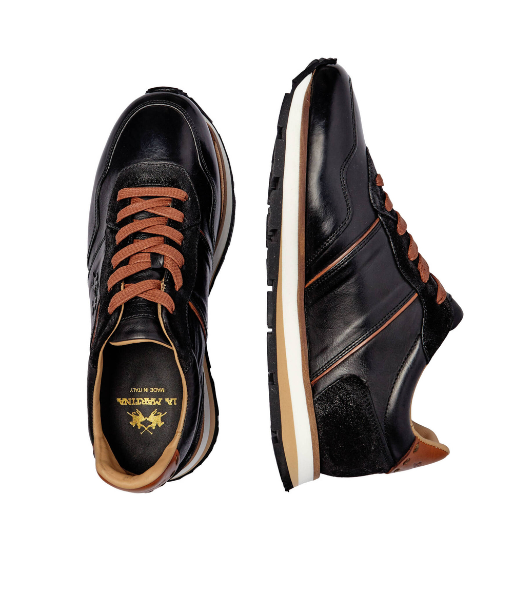 Кожаные кроссовки La Martina - черный(LFM242.071)