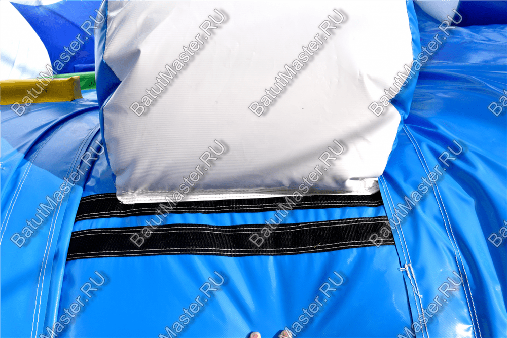 Коммерческий надувной батут-горка "Дракон" 10*5*8 м,без шипов сине-белый