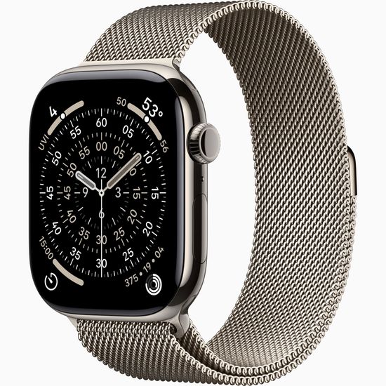 Apple Watch Series 11 GPS 46mm Natural Titanium Case with Natural Milanese Loop