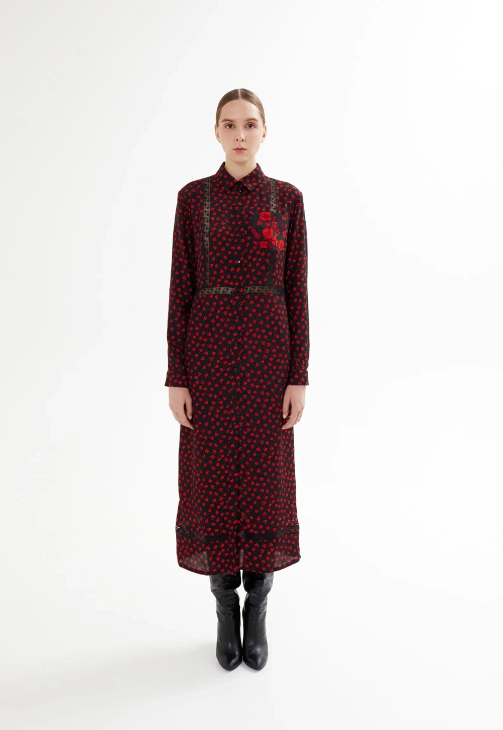 Платье «Красная роза», черный