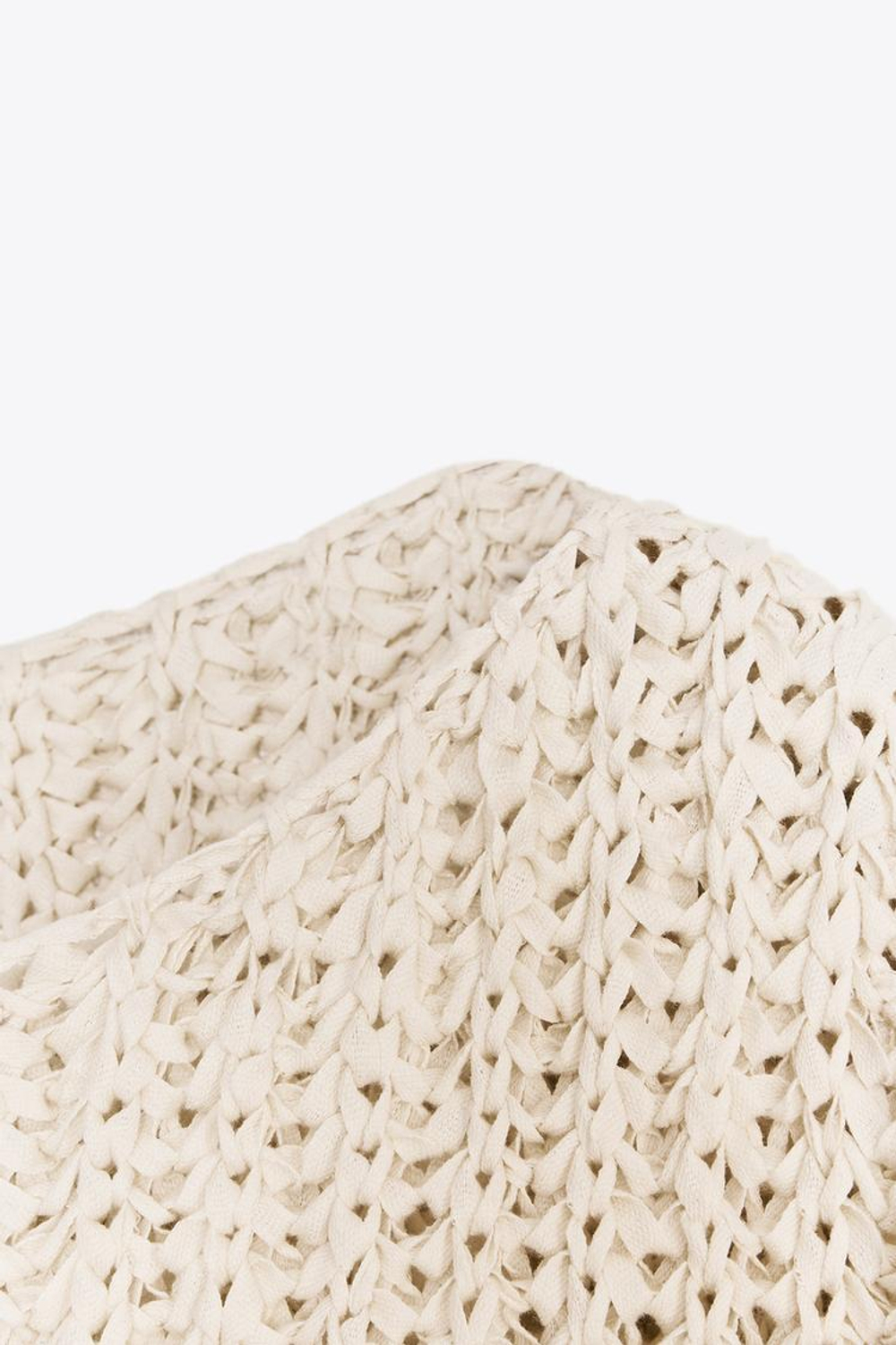 ZARA СВИТЕР КОНТРАСТНОЙ ВЯЗКИ, ЭКРЮ