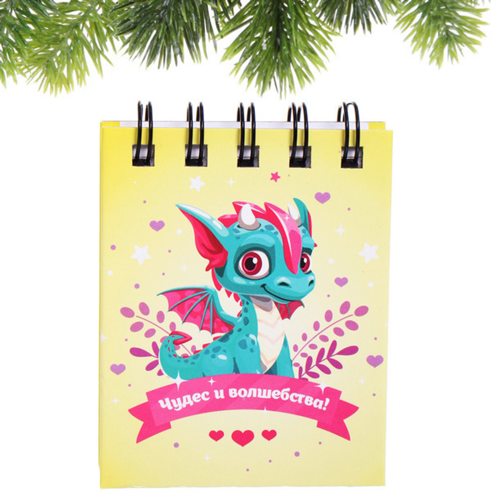Блокнот детский карманный «Озорной Дракон Энди», +/- 70 листов, клетка, 7*9*1 см (пакет с подвесом)