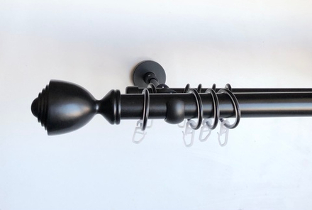 Карниз кованый для штор Стенли d 25/16 двухрядный, цвет черный матовый
