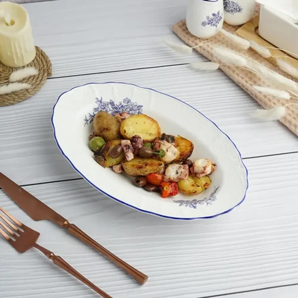 Блюдо овальное 25,5*15,8 см h3,8 см 250 мл глубокое Sea Flower P.L. Proff Cuisine [1]