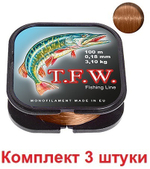 леска рыболовная T.F.W. 0,40mm 100m, 3 штуки