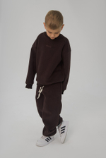 Свитшот с начёсом в стиле oversize Шоколад