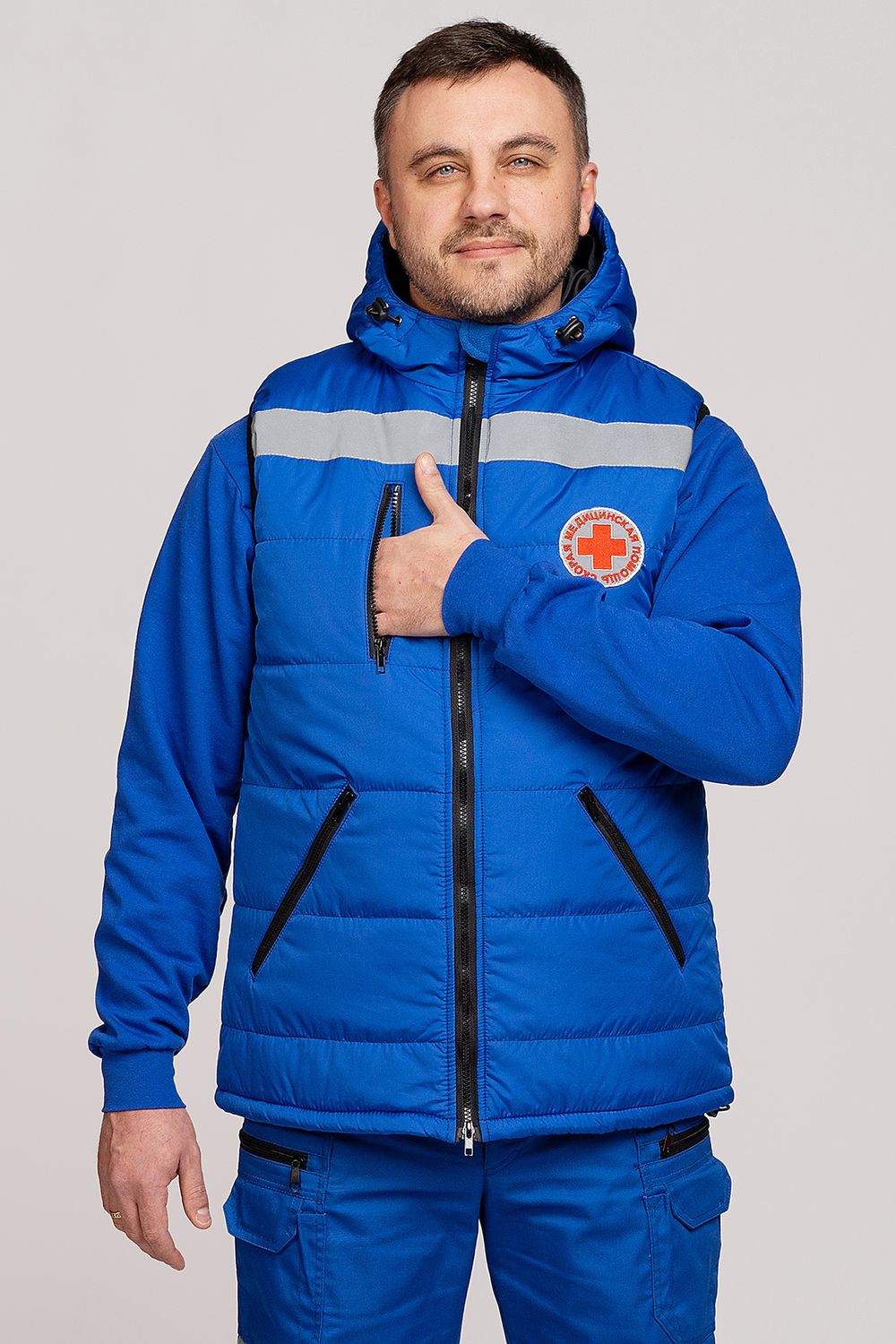 Жилет утепленный с капюшоном  мужской СП MedicLine