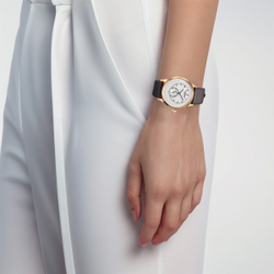 ZEPPELIN Quartz Movement Women"s Watch White Dial Stainless Steel Case Genuine Leather Strap