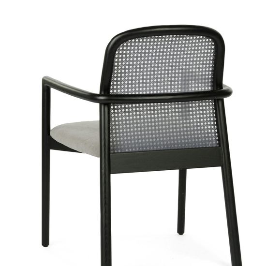 Стул Jett черное дерево и серая ткань