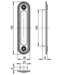 Ручка для раздвижных дверей SH010/CL AS-9