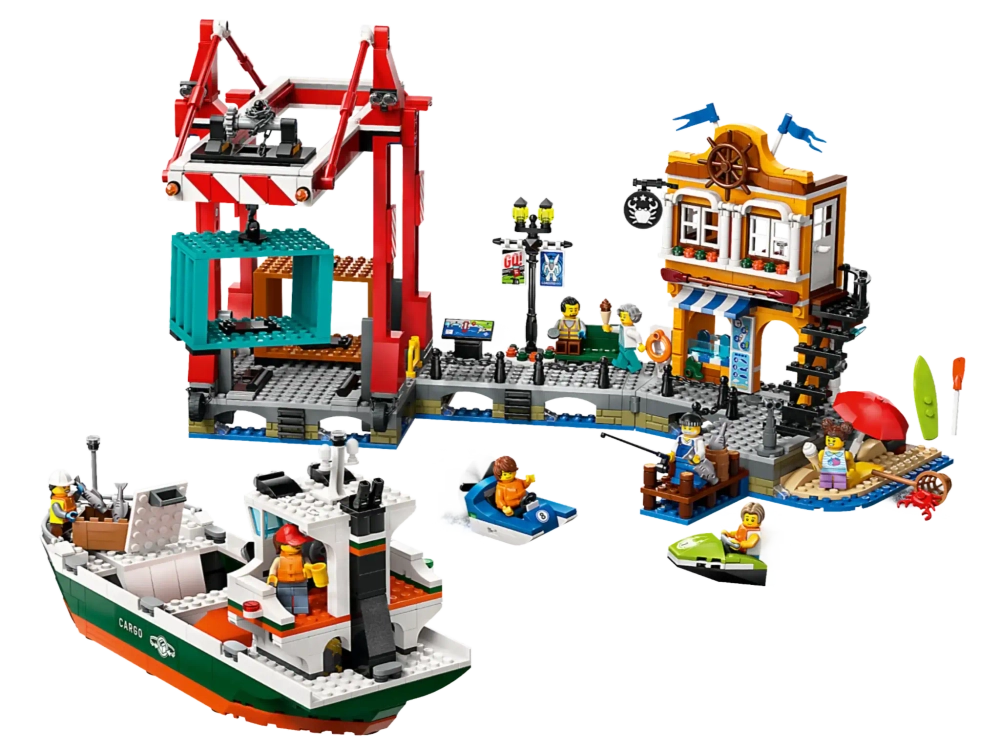 Конструктор LEGO City 60422 Приморская гавань с грузовым кораблем