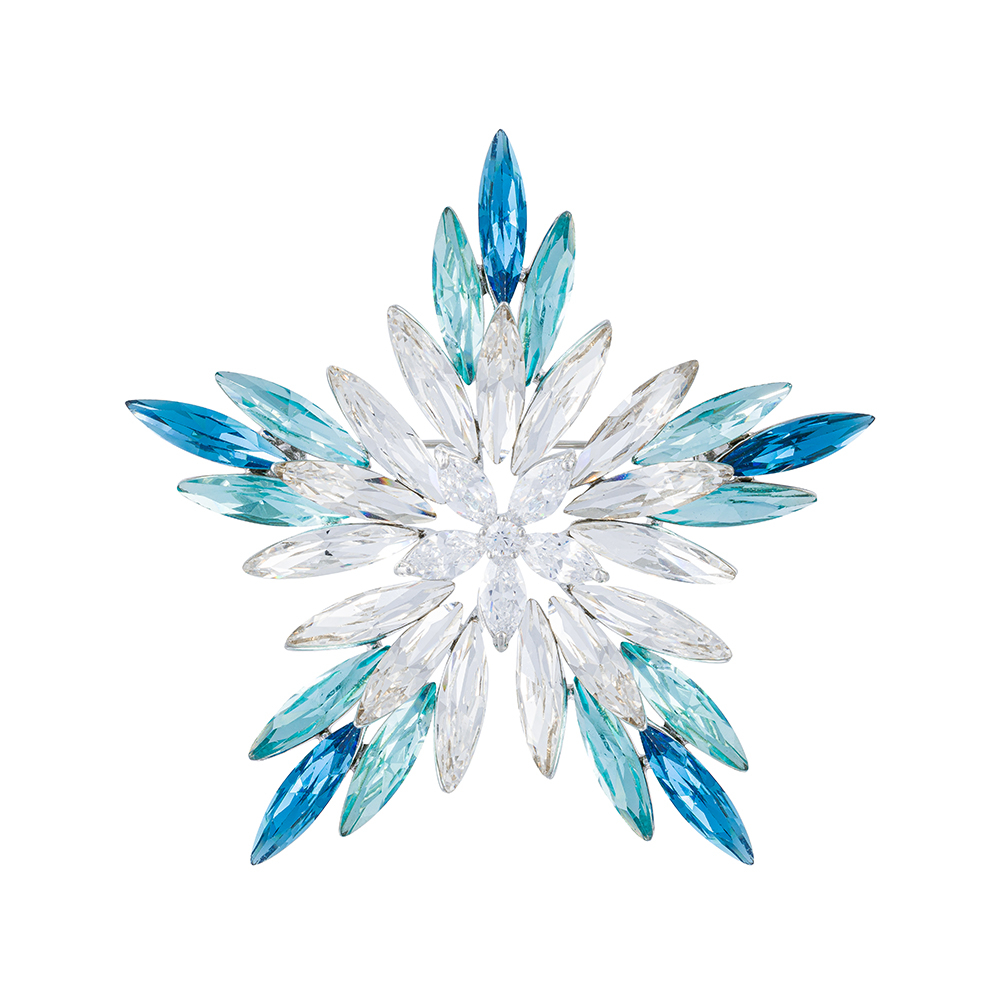 Брошь Fiore Luna СНЕЖИНКА Zircon Crystal XR1279 BL/S