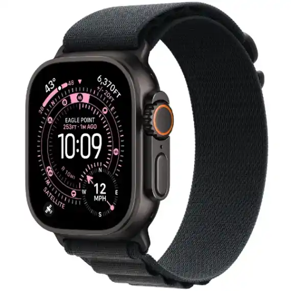 Apple Watch Ultra 3 (2025) GPS + Cellular, 49 мм, корпус из черного титана, ремешок Alpine (M) цвета black (черный) MF0V4