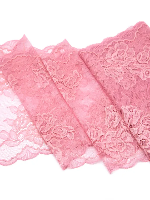 03-201 Кружево эластичное 23 см, пыльно-розовый