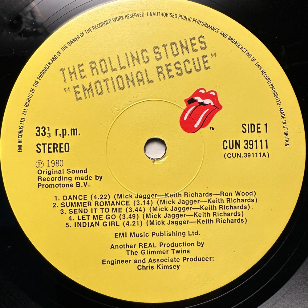 The Rolling Stones - Emotional Rescue (Англия 1980г.)