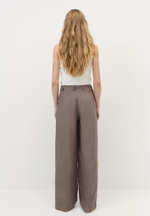 Брюки палаццо из смесового льна