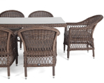 "Амароне" обеденная группа из искусственного ротанга на 6 персон, цвет коричневый