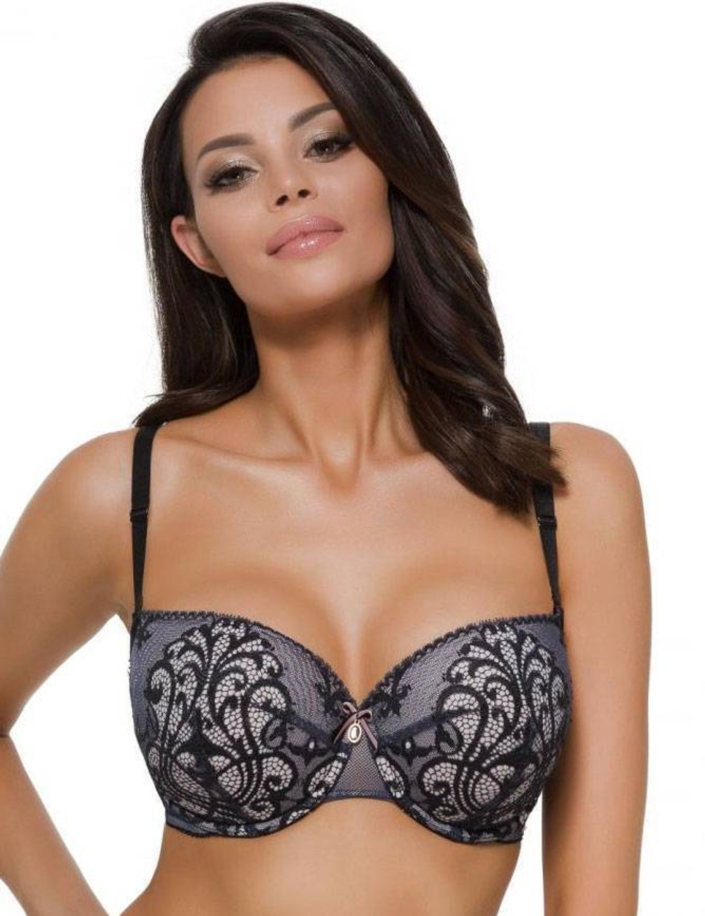 Роскошный пуш-ап бюстгальтер New York на косточках (Размер: 85C) (Цвет: темно-синий)