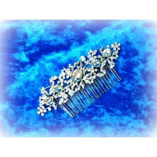 Гребешок горный хрусталь, жемчуг "Летто" (Итальянский дизайн)