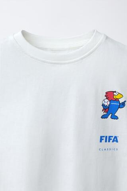 ZARA ФУТБОЛКА С ПРИНТОМ FIFA CLASSICS - FIFA WORLD CUP ™ 1998, БЕЛЫЙ