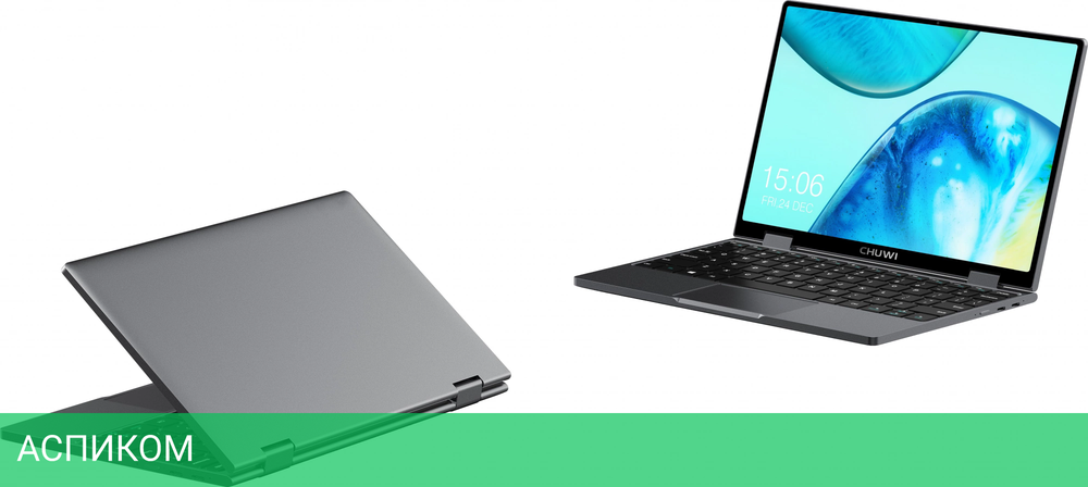 Ноутбук Chuwi MiniBook X N-series N100 12Gb SSD512Gb Intel UHD Graphics 10.51" IPS Touch WQXGA (1920x1200) Windows 11 Home grey WiFi BT Cam 3800mAh (1746362)