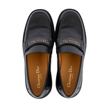 DIOR Boy Leather Logo Loafers Women"s Black