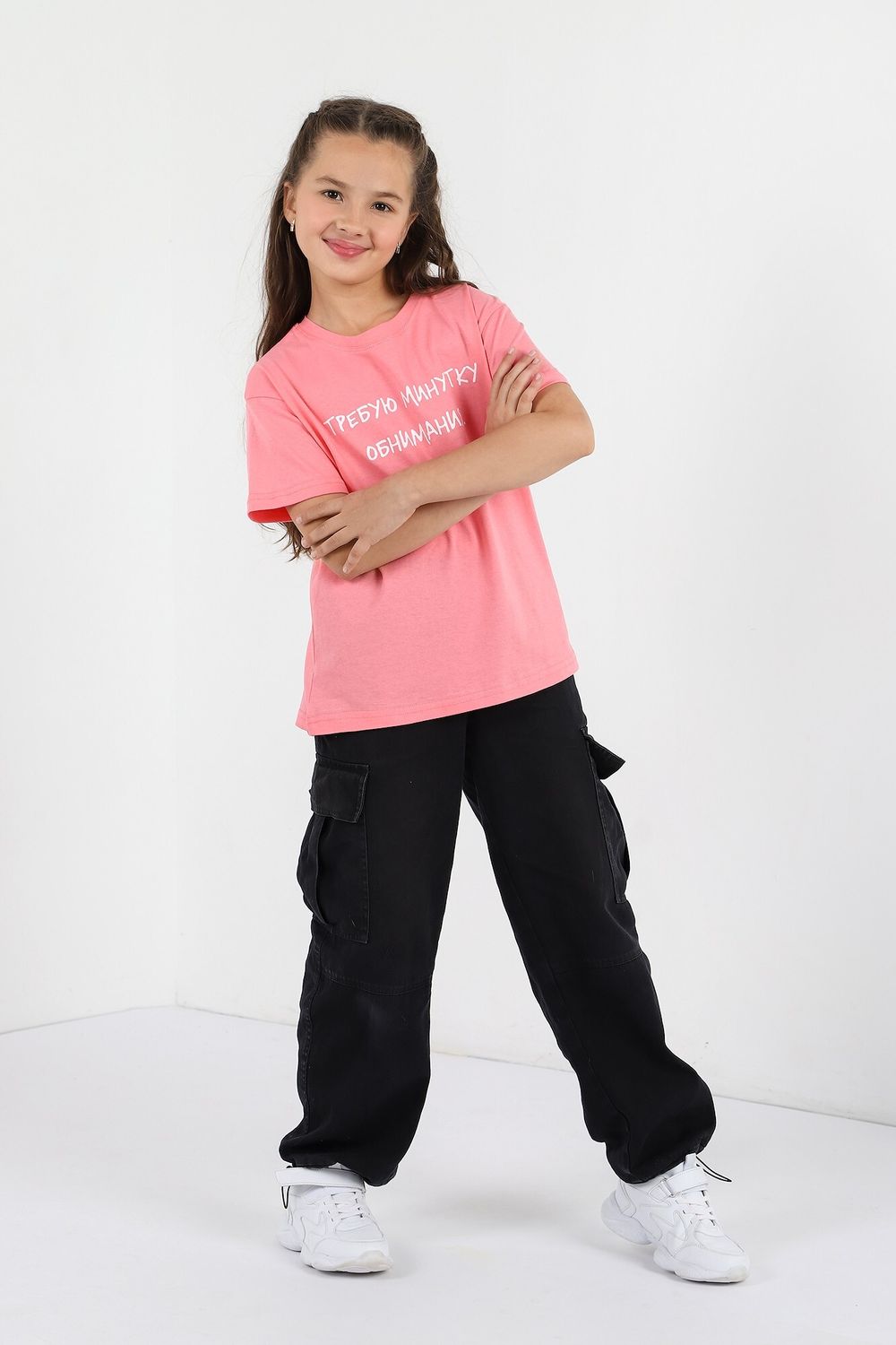 Фуфайка (футболка) для девочки Кэш-1 Виотекс КОРАЛЛОВЫЙ