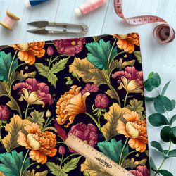 Ткань премиум флис флоральное заклинание