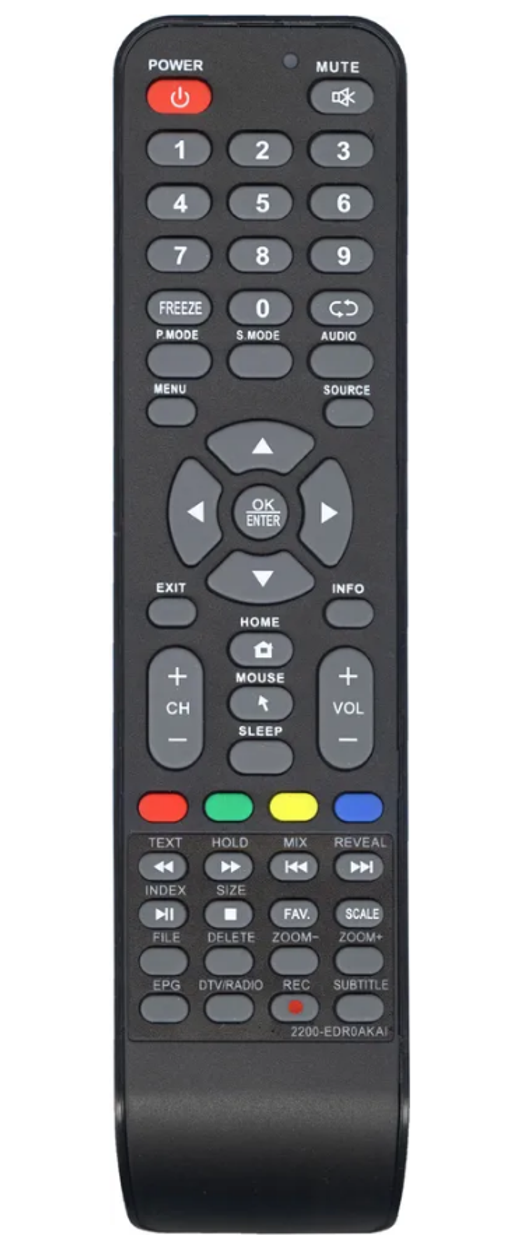 Пульт для телевизоров ПДУ HAMBER AKAI POLAR SHIVAKI Lumus Erisson Nesons Polarline Straus Polar Samtron Shivaki 2200-EDR0xxxx HOB1540