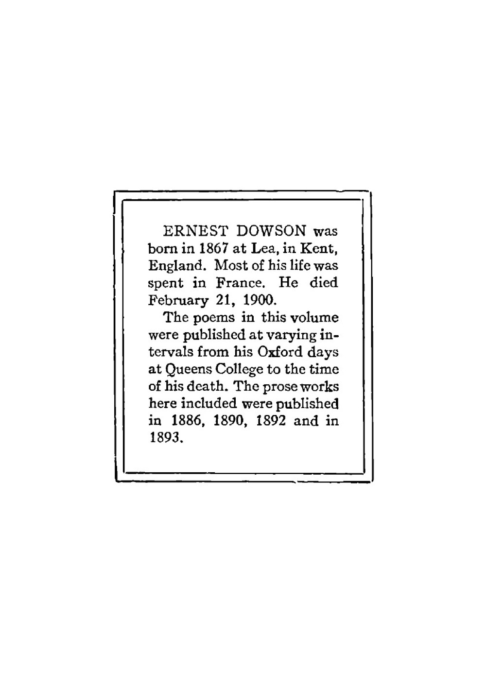 The Poems and Prose of Ernest Dowson | Ernest Dowson