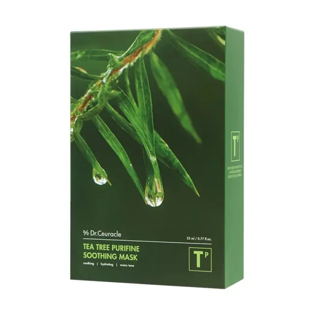 Dr. Ceuracle, Успокаивающая тканевая маска для лица "Чайное дерево" Tea Tree Purifine, 23 мл * 10 шт