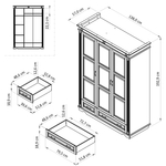 Шкаф для одежды распашной белый Харви трехдверный деревянный с ящиками, со штангой и полками, шкаф для вещей в прихожую и спальню с филенкой в викторианском стиле из массива сосны