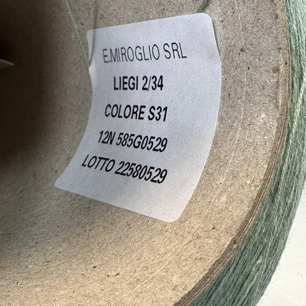 LIEGI - E.Miroglio; 70% хлопок, 30% лен; 1700м/100гр; col.S34, цвет: зеленый пастельный