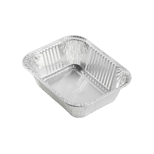 Форма алюмининевая,прям-ная ,G-край,верхний внешний размер: 114*89мм, дно 84*59мм, высота 42мм. 800шт/кор. объем 250мл 60мкм