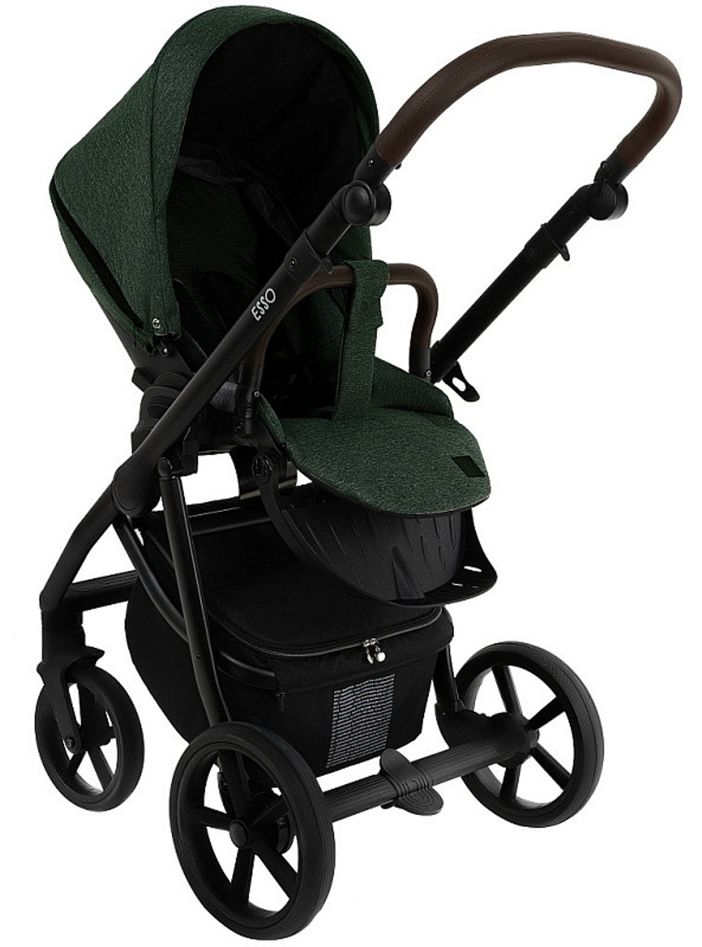 Детская коляска Roan Esso 3 в 1 с автокреслом Pituso Baesa Pro Black ESS113/1 Dark Green/Black