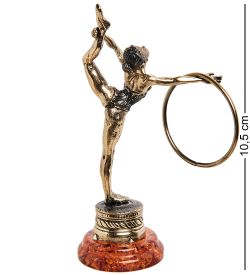 Народные промыслы AM-1385 Фигурка «Гимнастка с обручем» (латунь, янтарь)