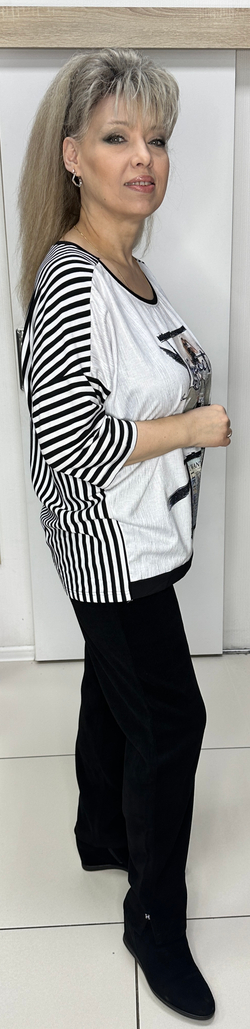 Комбинированная туника с "экранами" и полоской