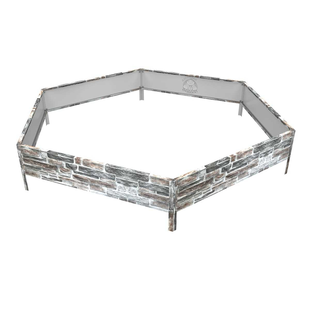 Клумба многоугольная оцинкованная с ножками 1 ярус Камень песчаник