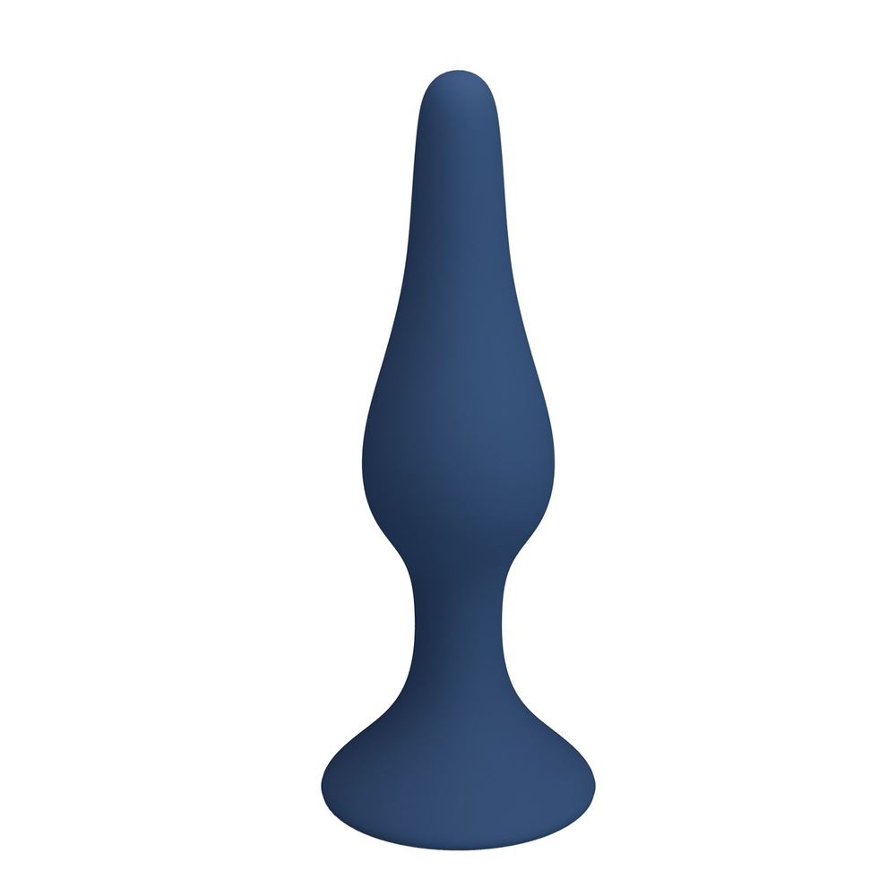 Синяя анальная пробка Slim Anal Plug L - 12,4 см. (Цвет: синий)