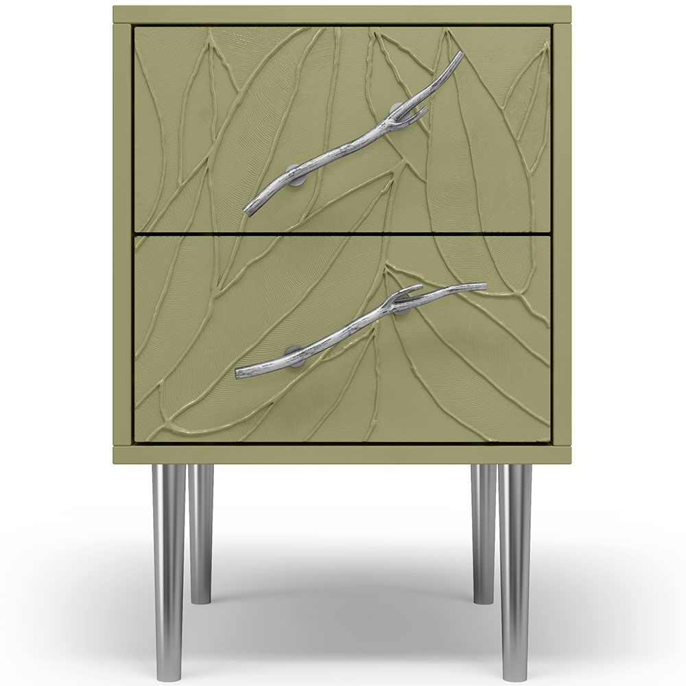Тумба Арт Колор leaves Стайл Сильвер Зеленая олива