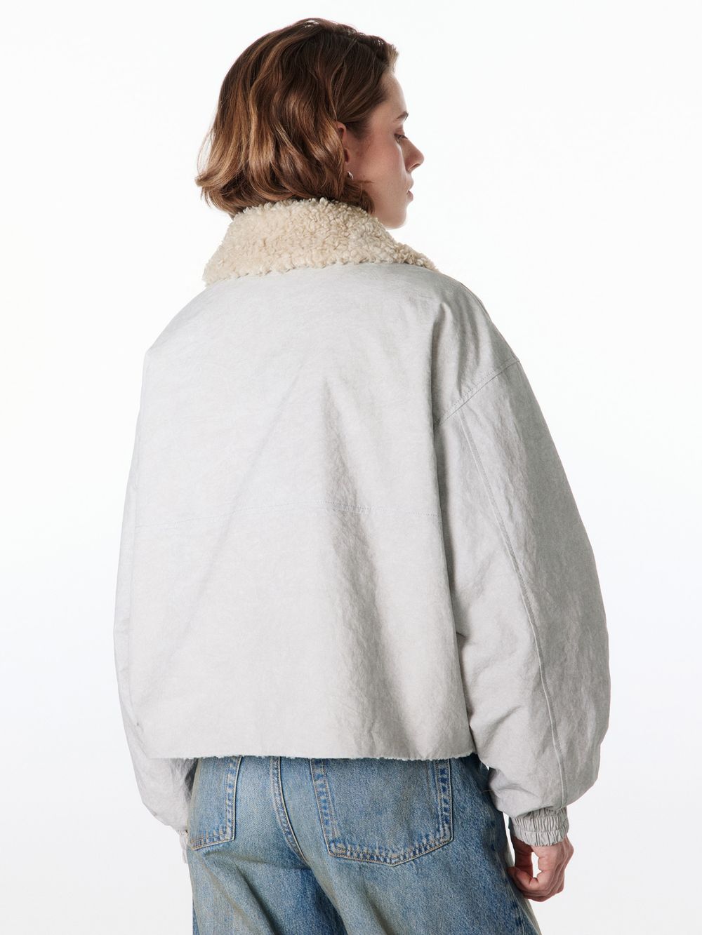 Бомбер с меховым воротником "Туман" женский