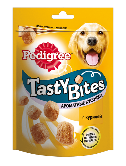 Pedigree Tasty Bites ароматные кусочки со вкусом курицы и утки  130 г