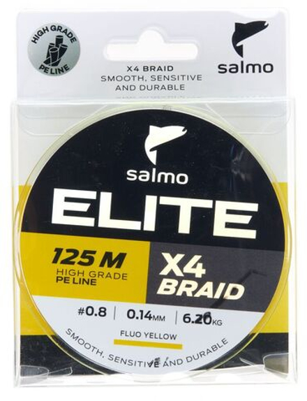 Шнур плетёный Salmo Elite х4 BRAID Fluo Yellow 125/014