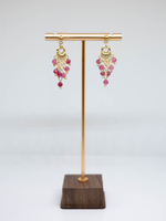 Серьги из турмалина и бижутерного сплава