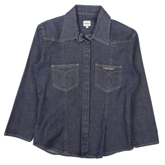 Винтажная женская джинсовая рубашка Calvin Klein, M slim