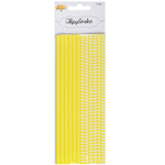 Трубочки для коктейлей бумажные в желтом цвете, пастель, 12 шт